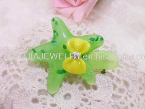 Fashion BBJ013 Attractive Starfish Resin Duck Mouth Hairpin/Hair Clip Children Hair accessories, Children Hair ornament