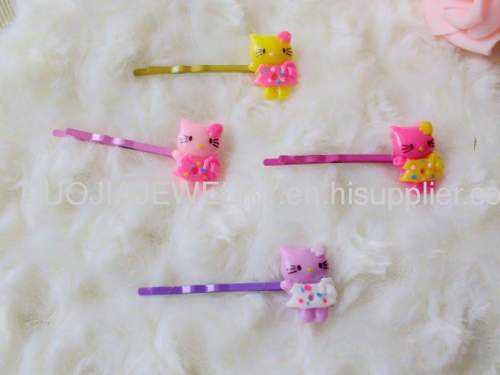 Children Hair accessories, Children Hair ornament YZJ004 Iron and Resin Hair Clip/ Hair Grip/ Hairpin