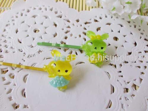 Rabbit Shape Iron and Resin Hair Clip/ Hair Grip/ Hairpin