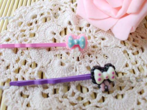 Bowknot Shape Iron and Resin Hair Clip/ Hair Grip/ Hairpin