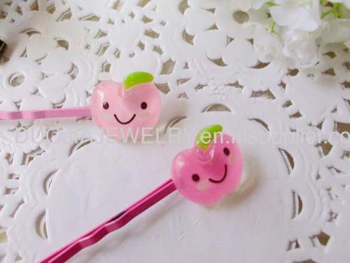 YZJ009 Fruit Shape Iron and Resin Hair Clip/ Hair Grip