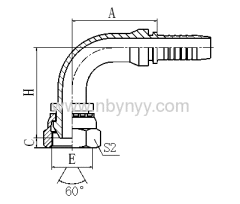 90°METRIC FEMALE HYDRAULEC HOSE FITTING PIPE FITTING