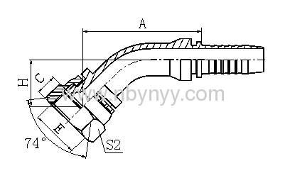 45°GB METRIC FEMALE HYDRAULEC HOSE FITTING PIPE CONNECTOR
