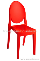 PC rounded backrest Victoria ghost side dining chairs