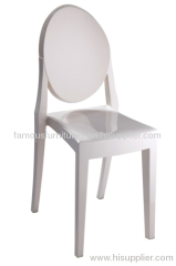 PC rounded backrest Victoria ghost side dining chairs