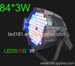 84pcs x1w led par 64 rgbw dmx stage lighting