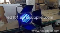 36pcs x3w RGB multi color led par light with barn door