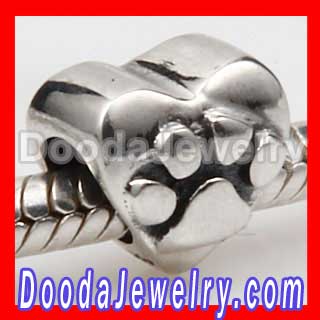european Heart Dog Pawprint Charm