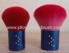 Red Hair Kabuki Brush with Blue Aluminum Base