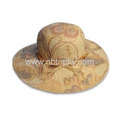 ladies colorful print paper straw hats