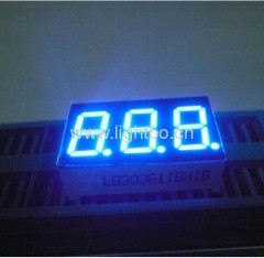 3 digit 0.36" common anode blue 7 segment led display;