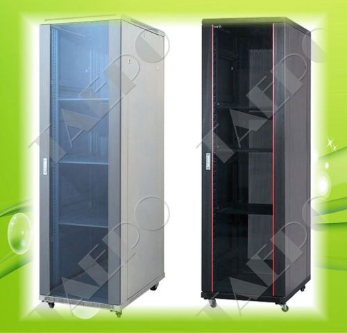 19" 42U front glass door and rear steel doorFree standing data cabinet