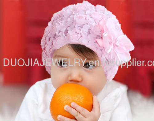 Baby Hair Accessories Baby Hair Ornament The Korean Style baby hat, lace flower Princess hat in spring and autumn