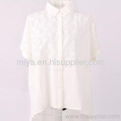 latest white lady lace fashionable blouse