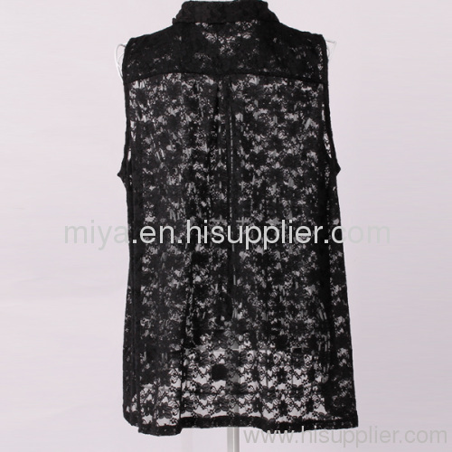 black lady lace sleeveless tops