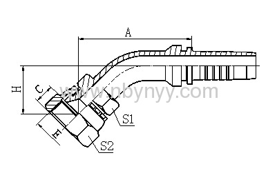 ELBOW JIS METRIC FEMALE STEEL HYDROLIC HOSE FITTING PIPE