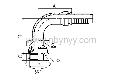 90°JIS METRIC FEMALE HYDROLIC HOSE PIPE FITTING CONNECTOR