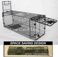 Collapsible Live Animal Trap with Release Door