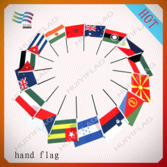 polyester hand flags with plastic pole