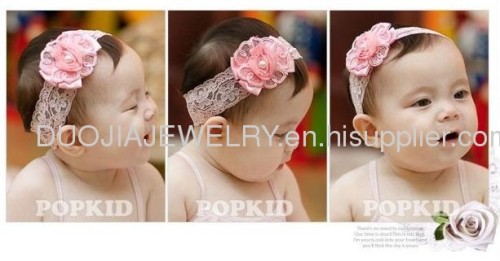 Beautiful High quality Handmade Lace Baby Headband with floweBaby hair band, Children hair accessories, 