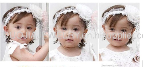 Fancy High quality Handmade Lace Baby Headband with flower Baby hair band, Children hair accessories
