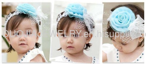 Fancy High quality Handmade Lace Baby Headband with flower Baby hair band, Children hair accessories