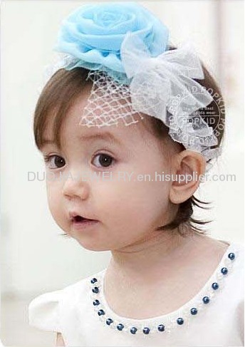 Fancy High quality Handmade Lace Baby Headband with flower Baby hair band, Children hair accessories