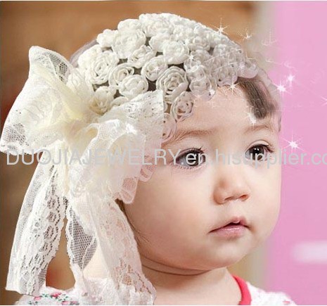 Wholesale Lace Baby Headband Baby hair band with multi flowers, Children hair accessories, Children hair Ornament 