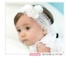 Handmade Lace Baby Headband Baby hair band with flower white color Children hair accessories, Children hair Ornament