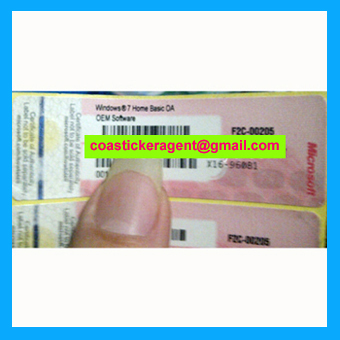 win7 home basic coa label;win7 home coa license;