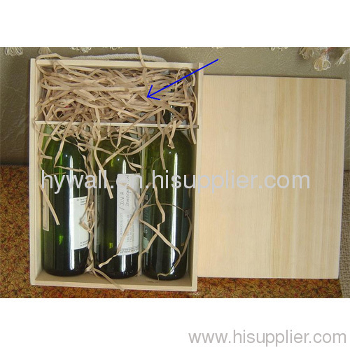 Wooden wine boxes for 3 bottles packaging, slide lid box