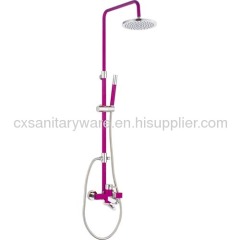 Aluminum sliding bar shower sets purple color new style hot saling