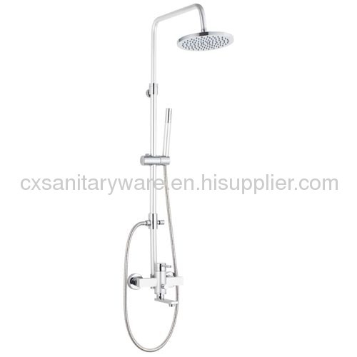 Aluminum sliding bar shower sets silver new style hot seling