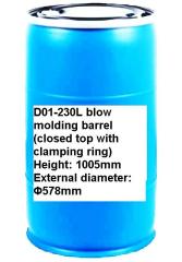 D01-230L Blow Molding Barrel (closed top with clamping ring)