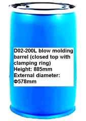 D02-200L blow molding barrel (closed top with clamping ring)