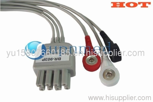 BR-903P Nihon Kohden 3-lead leadwires ECG Cable