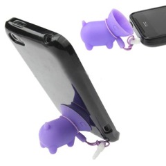 Cute Dog Mobilephone Device Stand / Anti-dust Stopper (Purple)