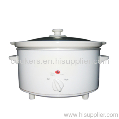 Oval Slow Cooker white metal housing