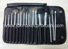 16pcs Natural hair Makeup brush with Black PU Pouch