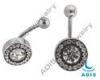 Crystal Navel Anodized Titanium 316l Stainless Steel Belly Rings Jewelry For Anniversary