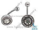 Crystal Navel Anodized Titanium 316l Stainless Steel Belly Rings Jewelry For Anniversary