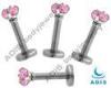 AAA Zircon Fancy Surgical Steel 16 Body Piercing Lip Labret Jewelry With Claw Setting