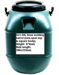 D21-50L blow molding barrel (new,open top & square body)