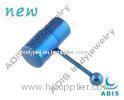 Anodized Dark Blue Surgical Steel 14g Vibrating Tongue Barbell / Piercing Jewelry For Pary