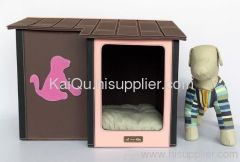 Brown leather pet house