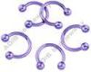 Purple Plating Anodized Titanium Non - Toxic Circular Barbell Ring, 316l Stainless Steel