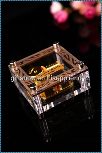 The gilded movement Acrylic Music Box; music box creative gift birthday gift