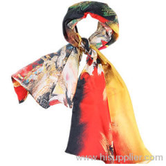 Cheap Fashion Red 100% Real Natural Silk Scarf For Women