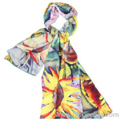 Cheap Fashion Red 100% Real Natural Silk Scarf For Women