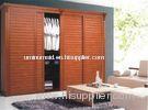 PVC Clad Aluminum Sliding Doors For Closet, Bedroom Louvered Wardrobe Sliding Doors